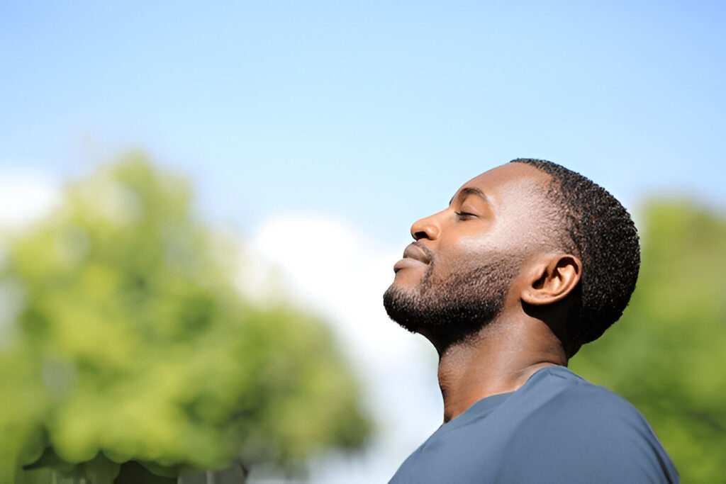 man enjoying the outdoors